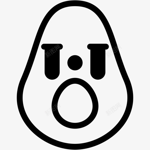 哭鳄梨表情图标svg_新图网 https://ixintu.com 情绪 感觉 表情 鳄梨