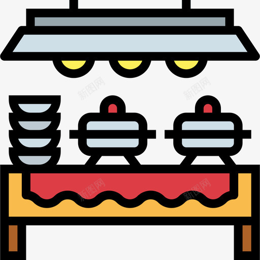 自助餐晚餐3正色图标svg_新图网 https://ixintu.com 晚餐 正色 自助餐