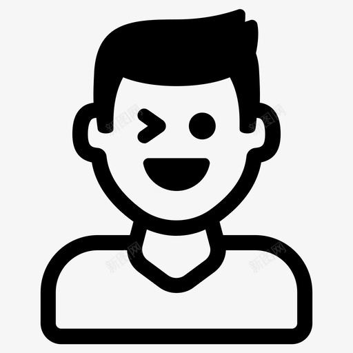 眨眼表情快乐图标svg_新图网 https://ixintu.com 快乐 眨眼 表情