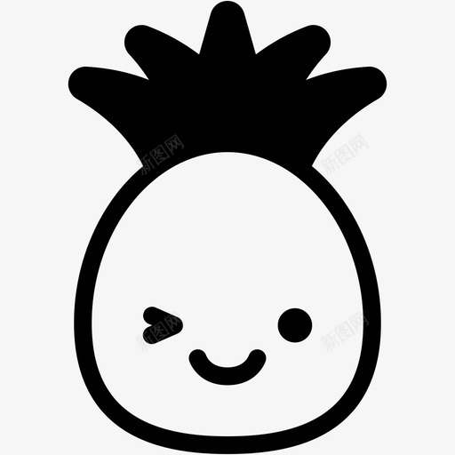 微笑表情情绪图标svg_新图网 https://ixintu.com 微笑 情绪 感觉 菠萝 表情