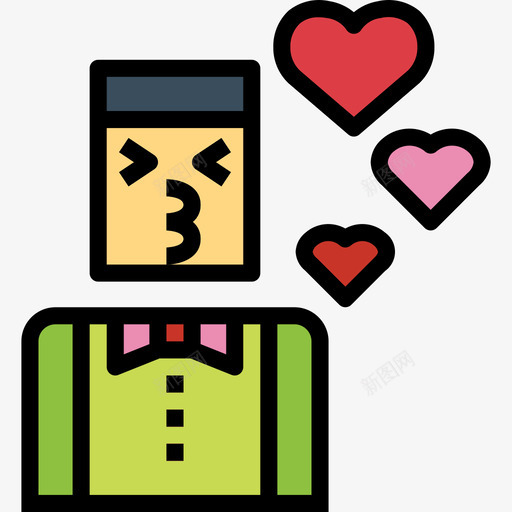 吻爱95线性颜色图标svg_新图网 https://ixintu.com 线性 颜色
