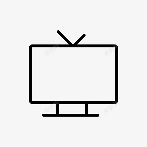 电视监视器电影图标svg_新图网 https://ixintu.com 图标 电影 电视 监视器 看电视 简单 线图 观看