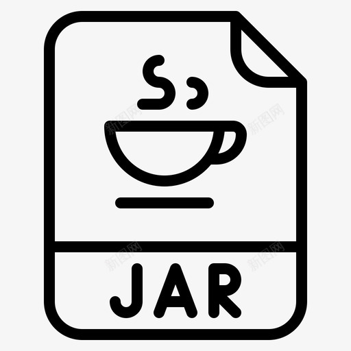 Jar文件扩展名2大纲图标svg_新图网 https://ixintu.com Jar 大纲 扩展名 文件