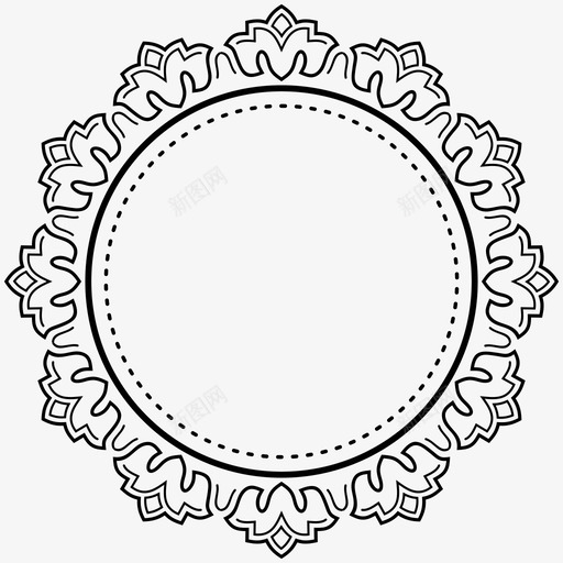 花卉装饰抽象艺术元素图标svg_新图网 https://ixintu.com 元素 图案 形状 抽象 框架 艺术 花卉 装饰 设计