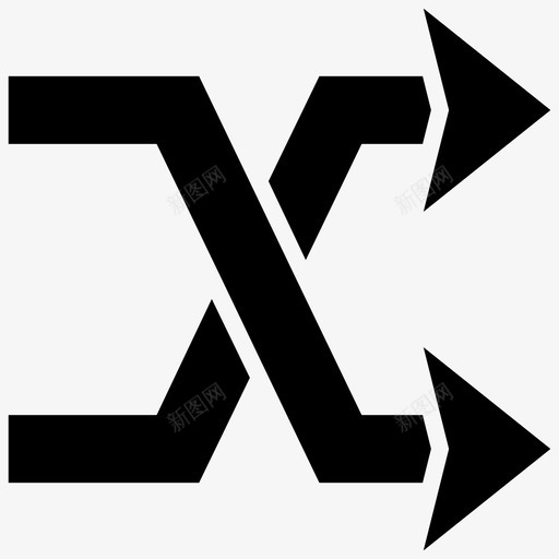 交叉箭头方向箭头合并箭头图标svg_新图网 https://ixintu.com UI 交叉 合并 响应 播放 方向 用户界面 箭头 道路 随机