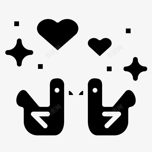 爱鸟心图标svg_新图网 https://ixintu.com 情人节 浪漫 蜜月
