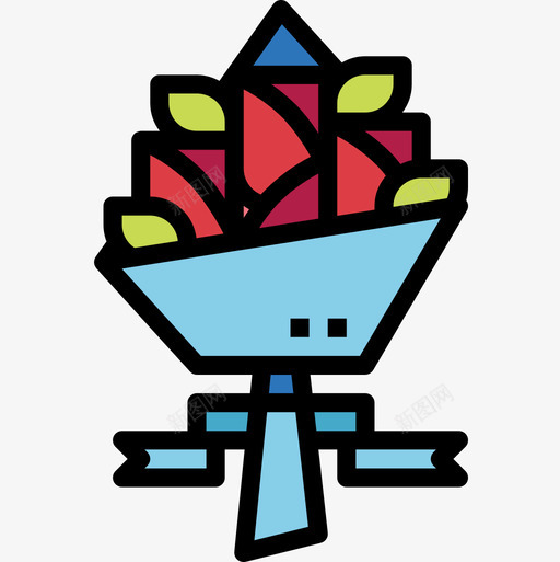 花束爱95线性颜色图标svg_新图网 https://ixintu.com 线性 花束 颜色