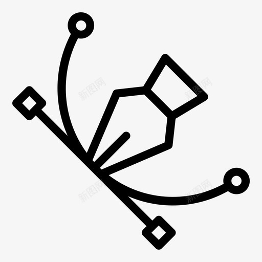 钢笔工具锚路径图标svg_新图网 https://ixintu.com 工具 路径 钢笔
