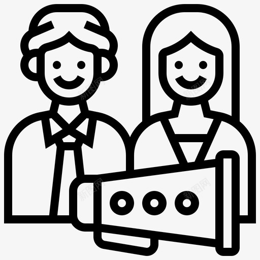 推广社交媒体战略7线性图标svg_新图网 https://ixintu.com 媒体 战略 推广 社交 线性