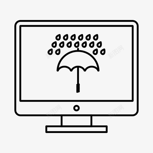 伞与雨液晶显示器保护图标svg_新图网 https://ixintu.com 保护 天气 拉宁 显示器 液晶 液晶显示