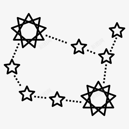 双子座天文学星座图标svg_新图网 https://ixintu.com 双子座 天文学 星座
