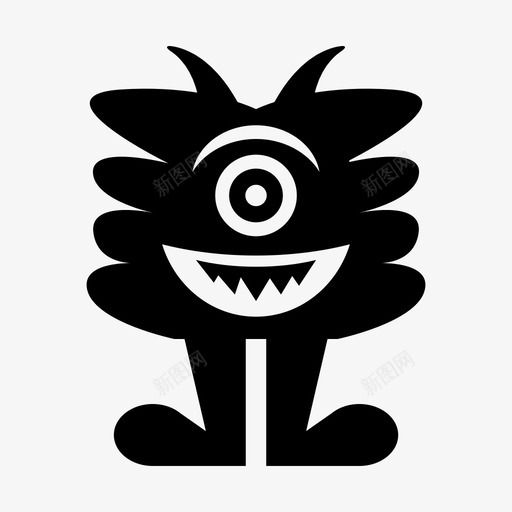 怪物卡通生物图标svg_新图网 https://ixintu.com 万圣节 卡通 可爱 实体 怪物 生物