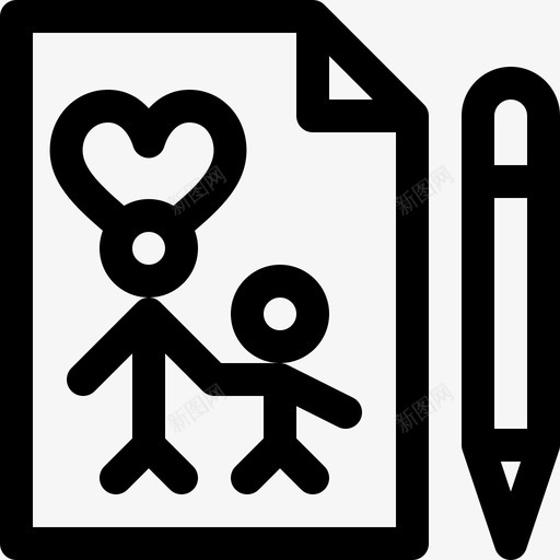 绘画母亲节23直线图标svg_新图网 https://ixintu.com 母亲节 直线 绘画