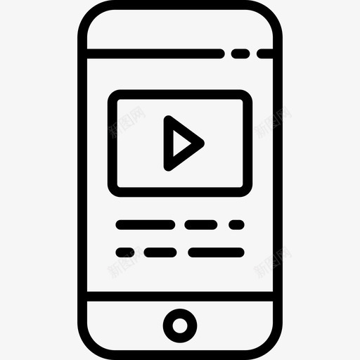 播放按钮电影院66轮廓图标svg_新图网 https://ixintu.com 按钮 播放 电影院 轮廓