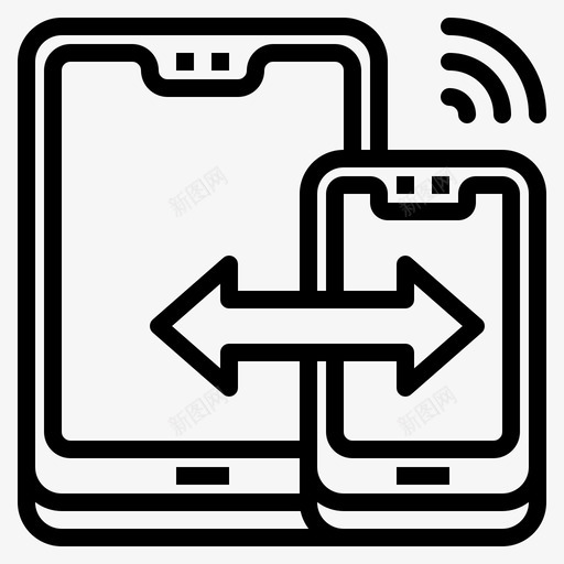 线性同步4智能手机图标svg_新图网 https://ixintu.com 同步 手机 智能 线性