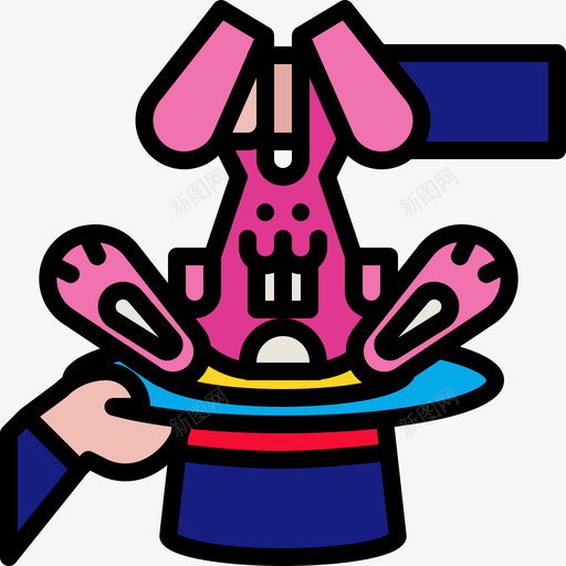 魔术帽马戏团70线性颜色图标svg_新图网 https://ixintu.com 线性 颜色 马戏团 魔术