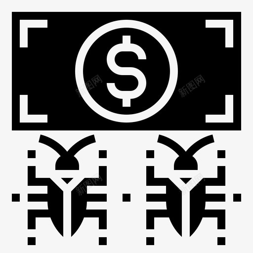 窃听器黑客钱图标svg_新图网 https://ixintu.com 病毒 窃听器 钱病毒 黑客