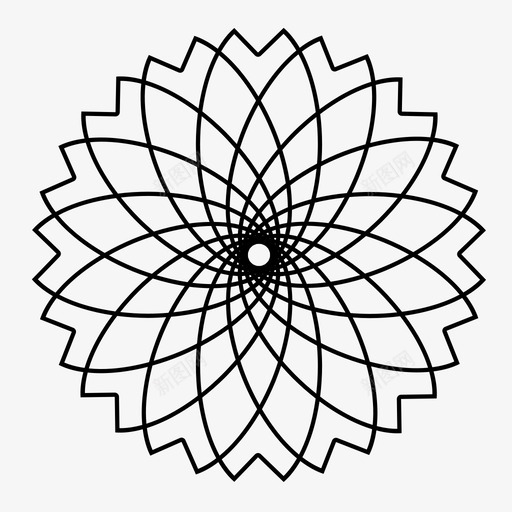 花抽象伊斯兰图标svg_新图网 https://ixintu.com 伊斯兰 圆形 太阳 抽象 装饰