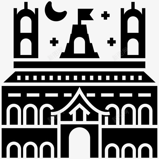 卡斯蒂略城堡地标图标svg_新图网 https://ixintu.com 卡斯 古堡 图标 地标 城堡 宫殿 斯蒂 旅游 雕文