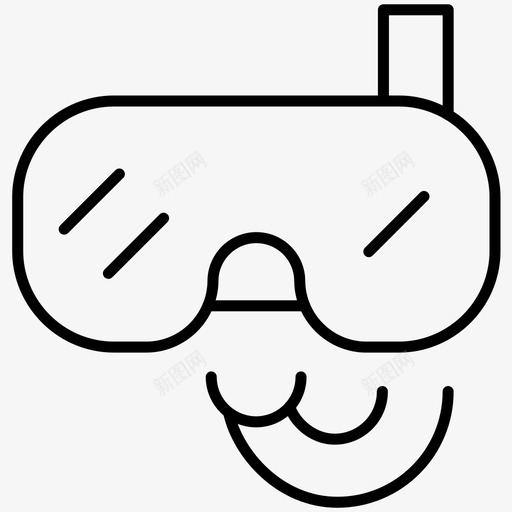 潜水护目镜浮潜面罩图标svg_新图网 https://ixintu.com 夏季 护目镜 浮潜 游泳 潜水 运动 面罩