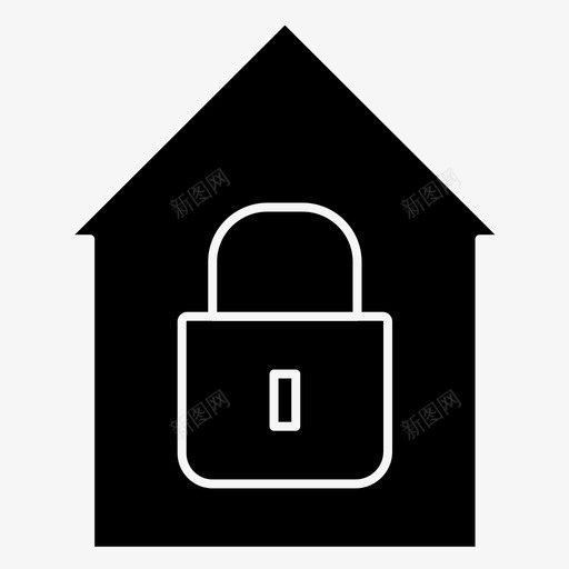 锁着房子小屋图标svg_新图网 https://ixintu.com 小屋 房子 锁着