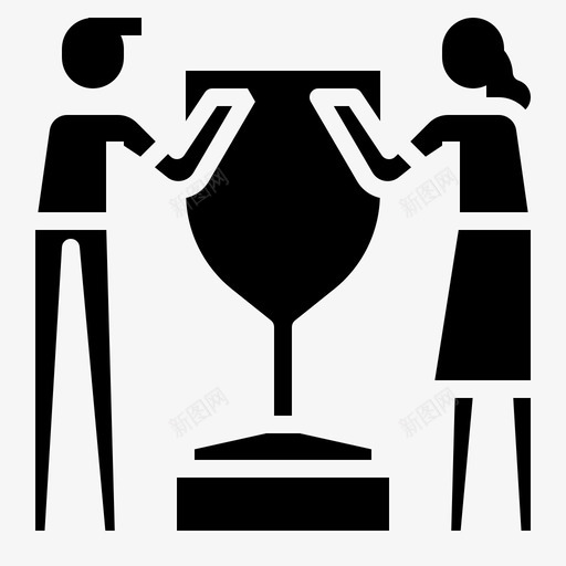 奖励目标男人图标svg_新图网 https://ixintu.com 商业 奖励 奖杯 女人 战略 男人 目标 雕文