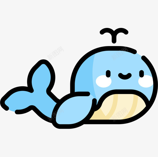 鲸鱼海洋生物31线状颜色图标svg_新图网 https://ixintu.com 海洋生物 线状 颜色 鲸鱼
