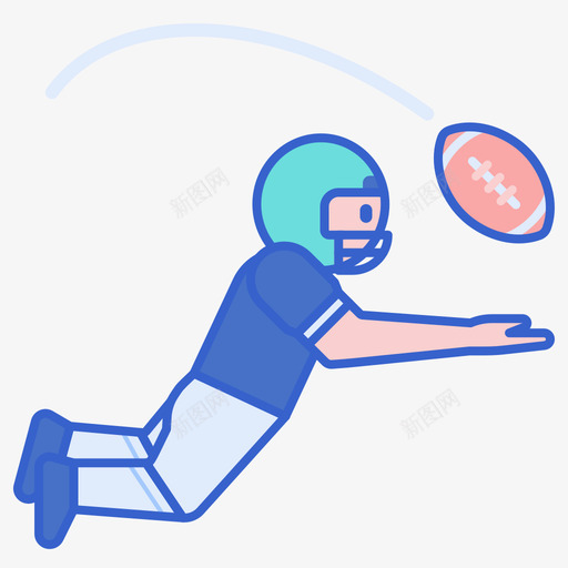 美式足球运动员美式足球线性颜色图标svg_新图网 https://ixintu.com 线性 美式 足球 运动员 颜色