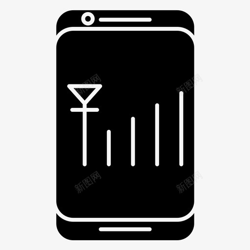互联网手机信号图标svg_新图网 https://ixintu.com 互联网 信号 手机 智能