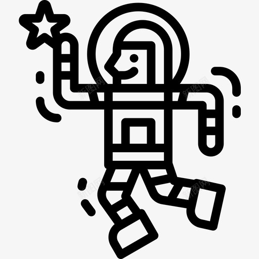 宇航员123号太空人直线型图标svg_新图网 https://ixintu.com 123号 太空人 宇航员 直线 线型