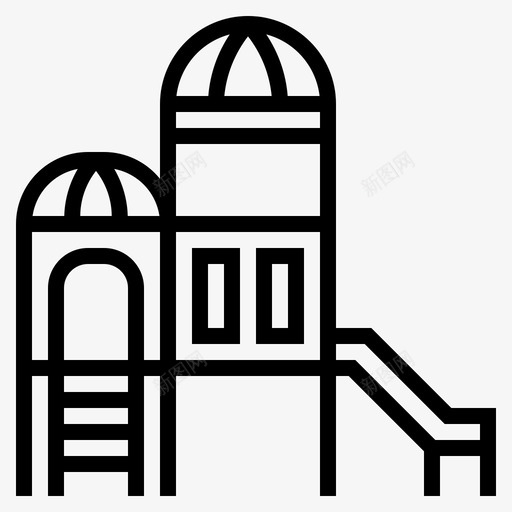 滑梯娱乐公园图标svg_新图网 https://ixintu.com 公园 博览会 夏季 娱乐 水上 滑梯