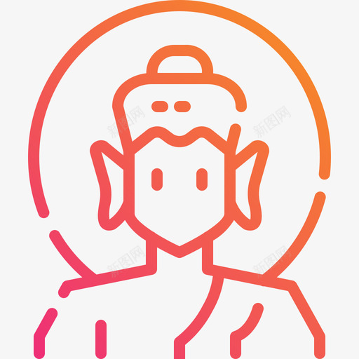 佛陀印度52线性梯度图标svg_新图网 https://ixintu.com 佛陀 印度 梯度 线性