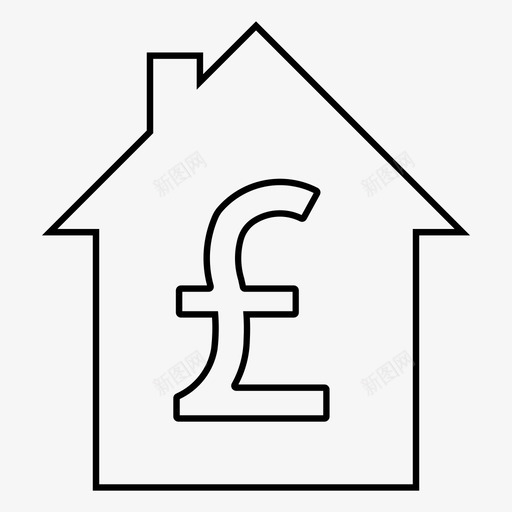英镑抵押贷款房地产金融图标svg_新图网 https://ixintu.com 住房 住房贷款 房地产 抵押贷款 英镑 货币 金融