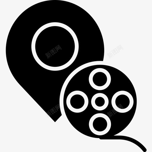 电影电影院64字形图标svg_新图网 https://ixintu.com 字形 电影 电影院