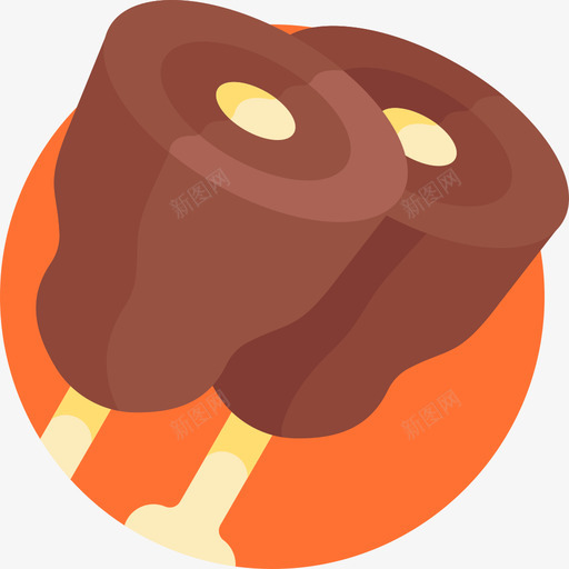 鸡腿美食27扁平图标svg_新图网 https://ixintu.com 扁平 美食 鸡腿