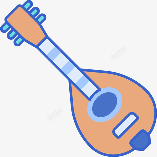 曼陀林音乐105直系颜色图标svg_新图网 https://ixintu.com 曼陀林 直系 音乐 颜色