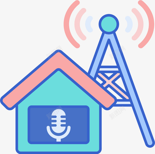 广播电台音乐105线性颜色图标svg_新图网 https://ixintu.com 广播电台 线性 音乐 颜色
