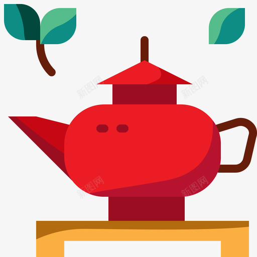 茶壶瓷器68扁平图标svg_新图网 https://ixintu.com 扁平 瓷器 茶壶