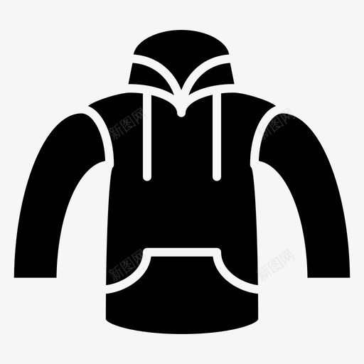 连帽衫外套夹克图标svg_新图网 https://ixintu.com 冬季 填充 外套 夹克 时尚 服装 背心 运动衫 连帽