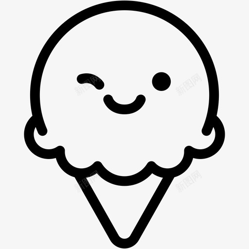 微笑表情情绪图标svg_新图网 https://ixintu.com 冰淇淋 冰激凌 微笑 情绪 感觉 表情