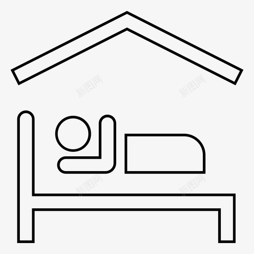 住宿床卧室图标svg_新图网 https://ixintu.com 住宿 卧室 旅馆 汽车 酒店