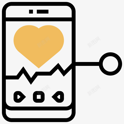 30黄色心形应用程序图标svg_新图网 https://ixintu.com 应用程序 心形 黄色