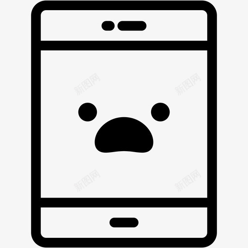 惊呆了设备表情图标svg_新图网 https://ixintu.com 平板电脑 情感 惊呆 表情 设备
