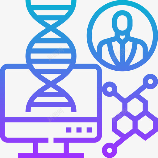 Dna生物技术1梯度图标svg_新图网 https://ixintu.com Dna 梯度 生物技术