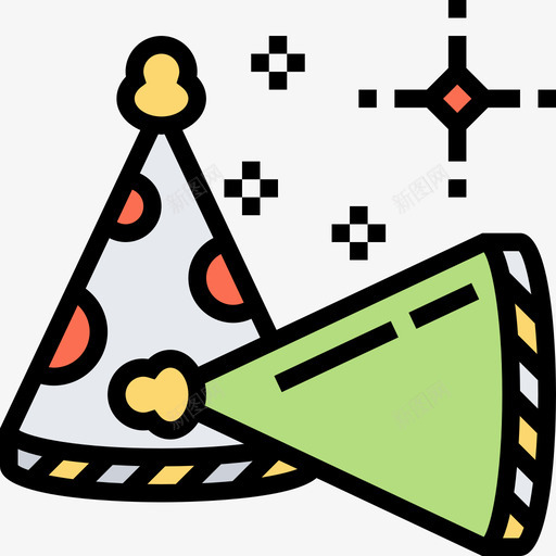 生日派对生日派对34线性颜色图标svg_新图网 https://ixintu.com 派对 生日 线性 颜色