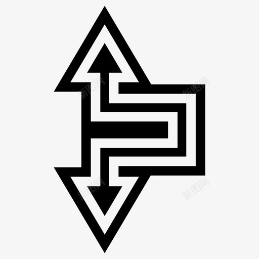 箭头方向向下图标svg_新图网 https://ixintu.com 双线 向上 向下 方向 箭头