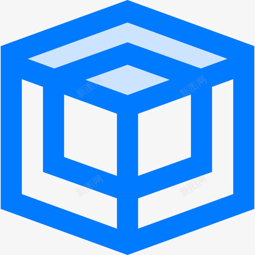 立方体3d4蓝色图标svg_新图网 https://ixintu.com 3d 立方体 蓝色