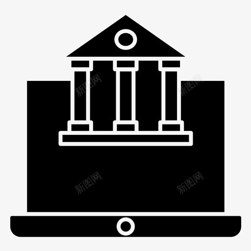 网上银行网银建筑图标svg_新图网 https://ixintu.com 别墅 建筑 房地产 网上银行 网站 网银 购买 销售