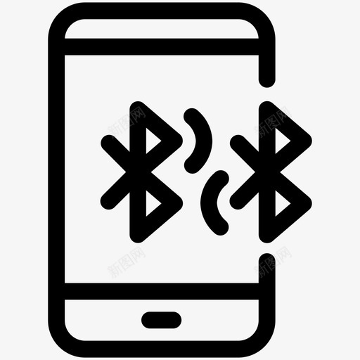 蓝牙连接电话智能手机图标svg_新图网 https://ixintu.com 手机 无线 智能 电话 移动电话 蓝牙 连接