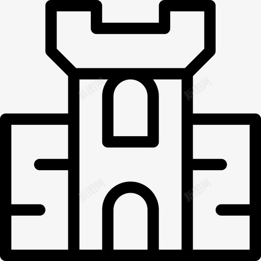 建筑与城市中世纪37线性图标svg_新图网 https://ixintu.com 中世纪 城市 建筑 线性